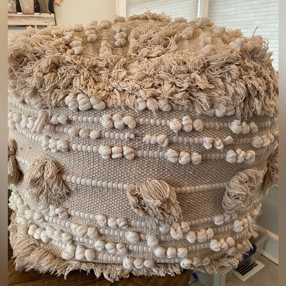 Have 2 of these puffy stools for seating or footrest for couch. Great condition - Picture 1 of 1